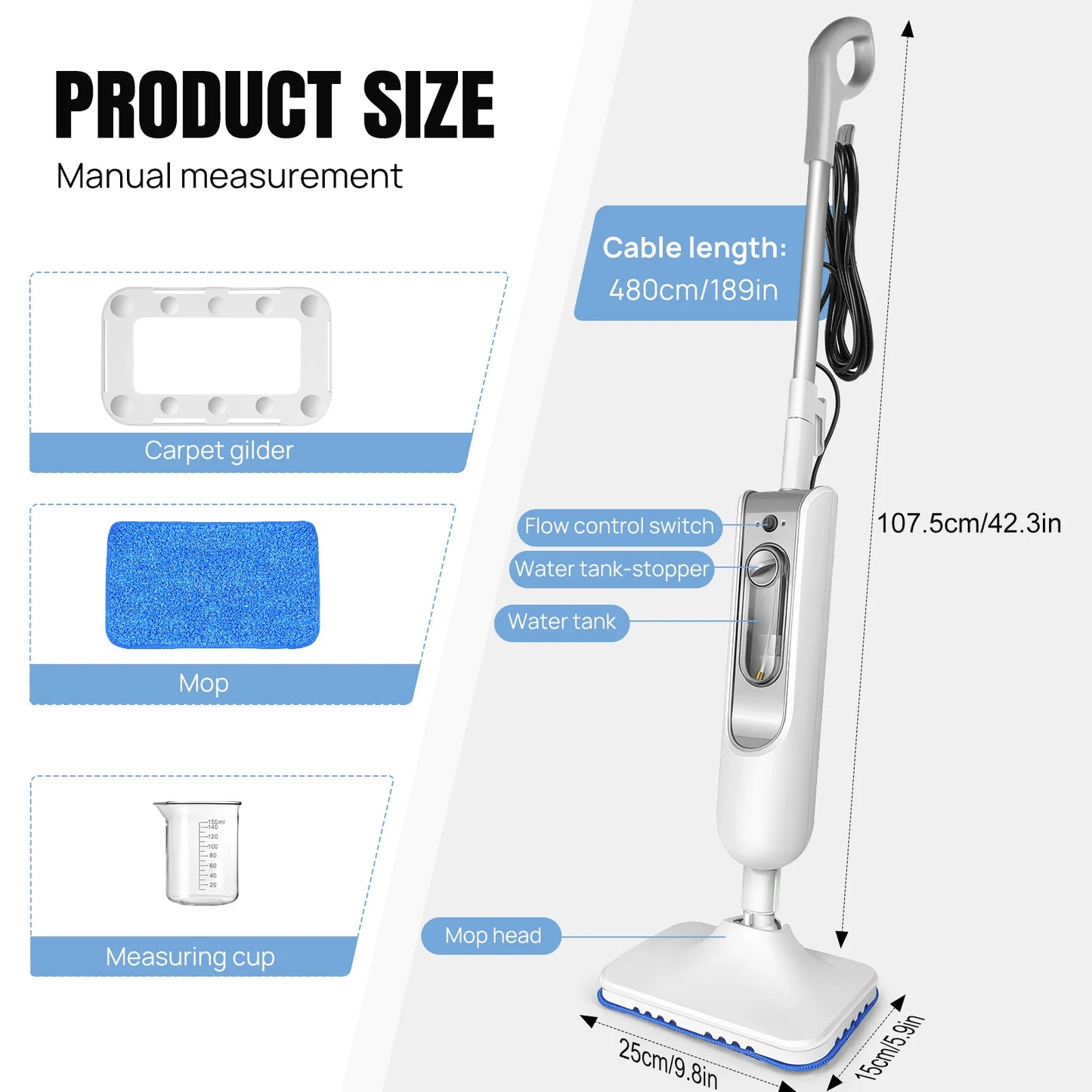DayPlus Steam Mop & Detachable Steam Cleaner