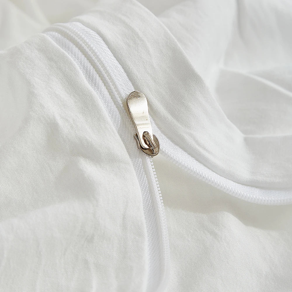 3Pieces Queen Comforter Duvet Solid Color Pillowcases Set