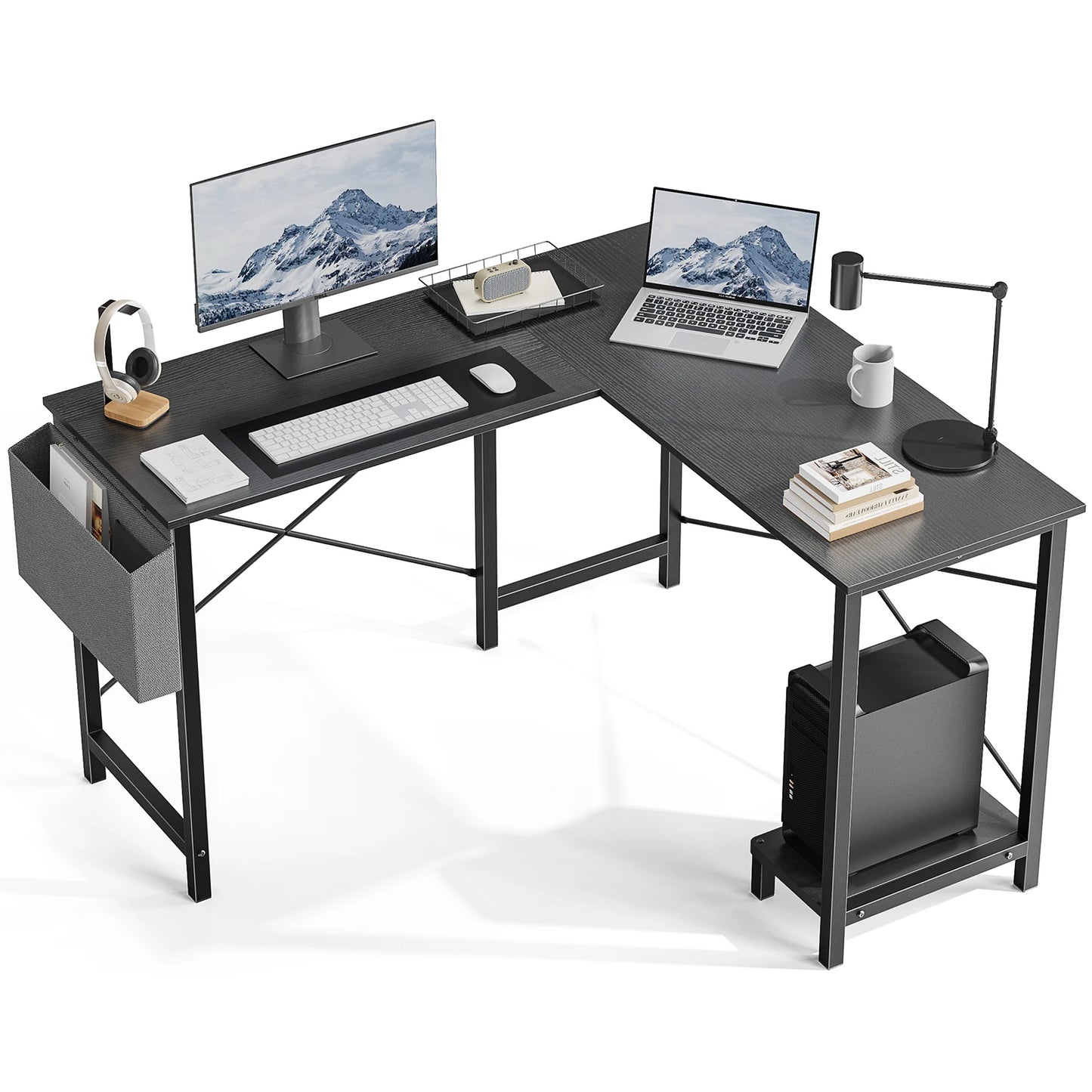 JHK Gaming Corner 50 Inch Office Writing PC Wooden Table