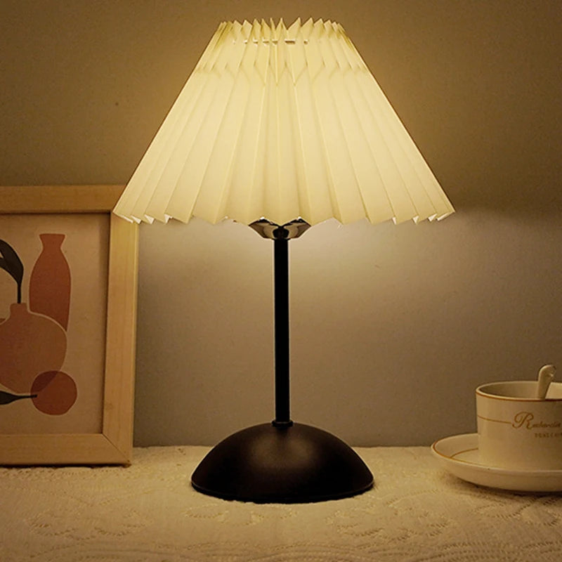Nordic Bedroom Bedside Desk Lamp Fabric Lampshade