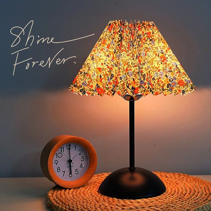 Nordic Bedroom Bedside Desk Lamp Fabric Lampshade